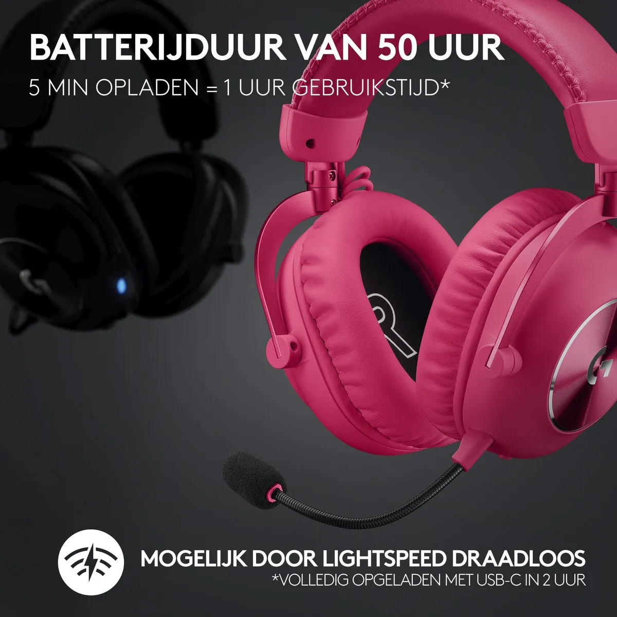 Logitech G PRO X 2 Lightspeed Gaming Headset - Magenta