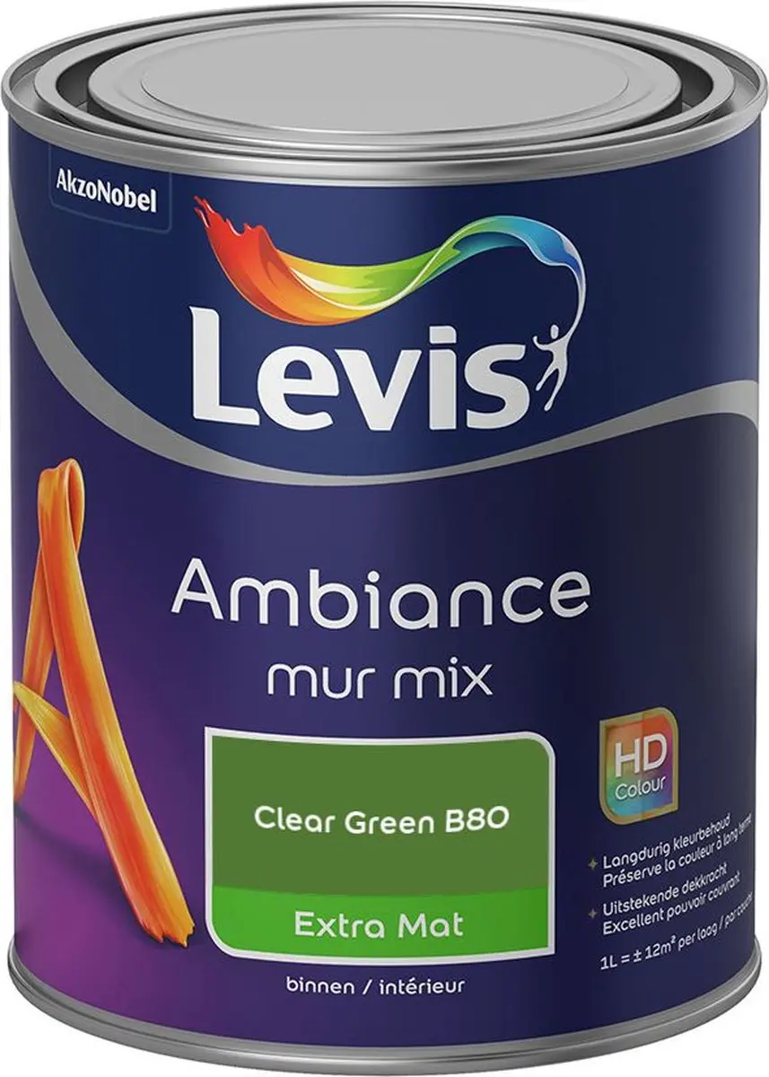 Levi's Ambiance Mur Extra Mat Mix Clear Green B80 Mengverf 1L