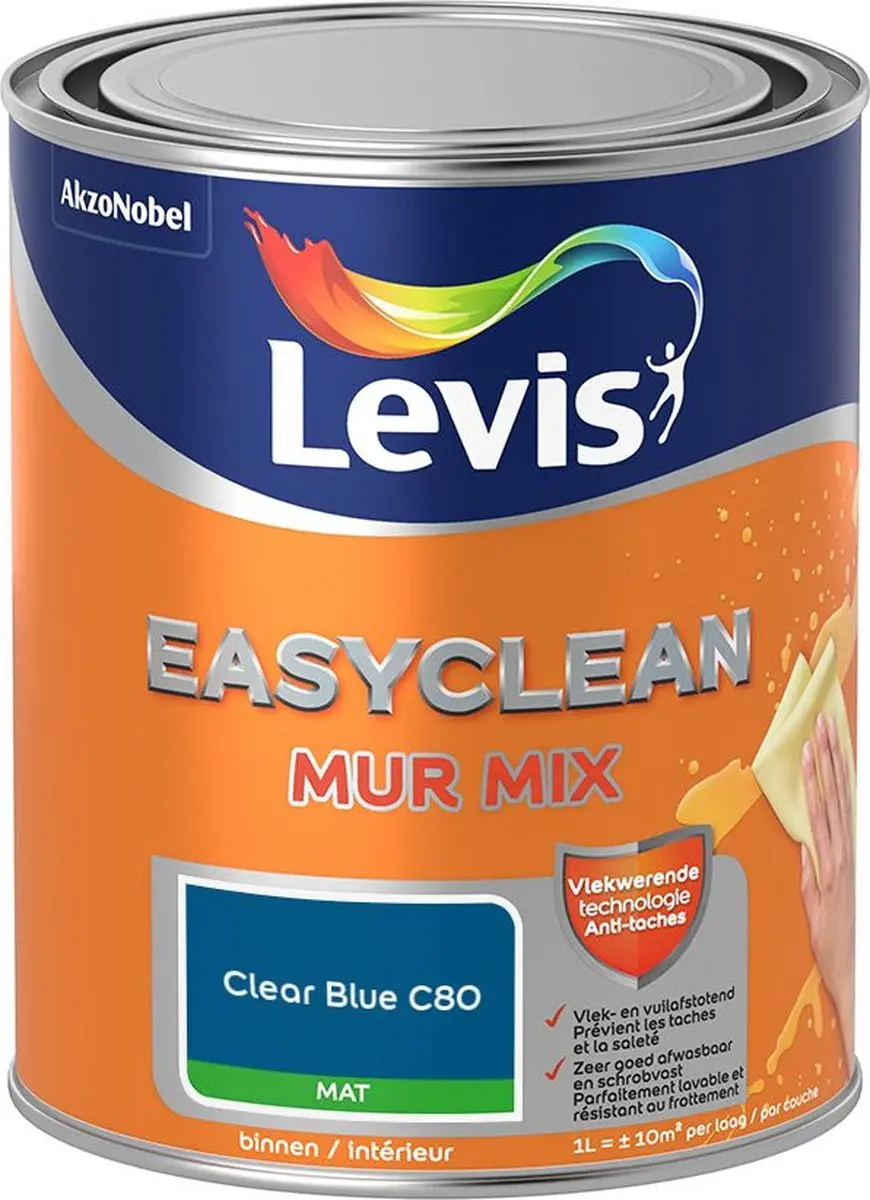 Levi's Easyclean Mur Mat Mix Clear Blue C80 Mengverf 1L