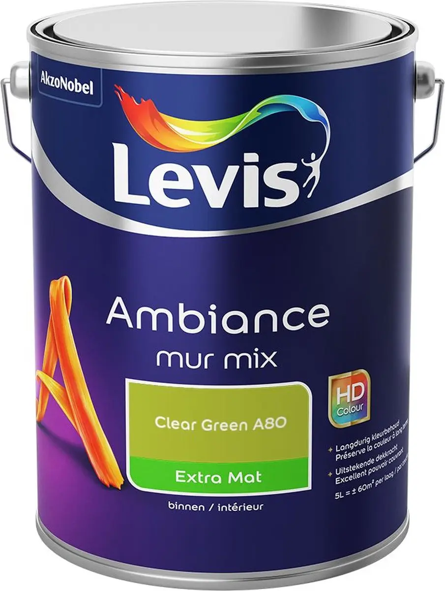 Levi's Ambiance Mur Extra Mat Mix Clear Green A80 Mengverf 5L