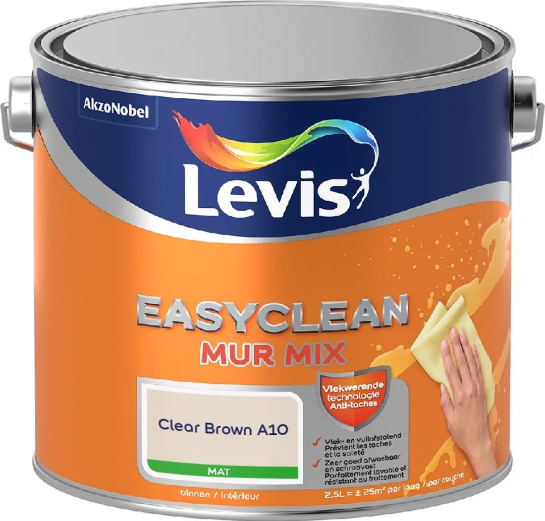 Levi's Easyclean Mur Mat Mix Clear Brown A10 Mengverf 2,5L