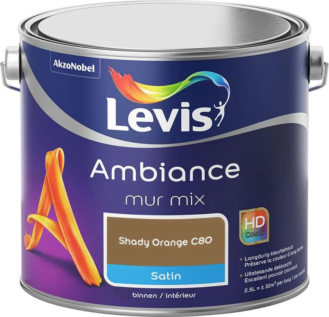Levi's Ambiance Mur Satin Mix Shady Orange C80 Mengverf 2,5L