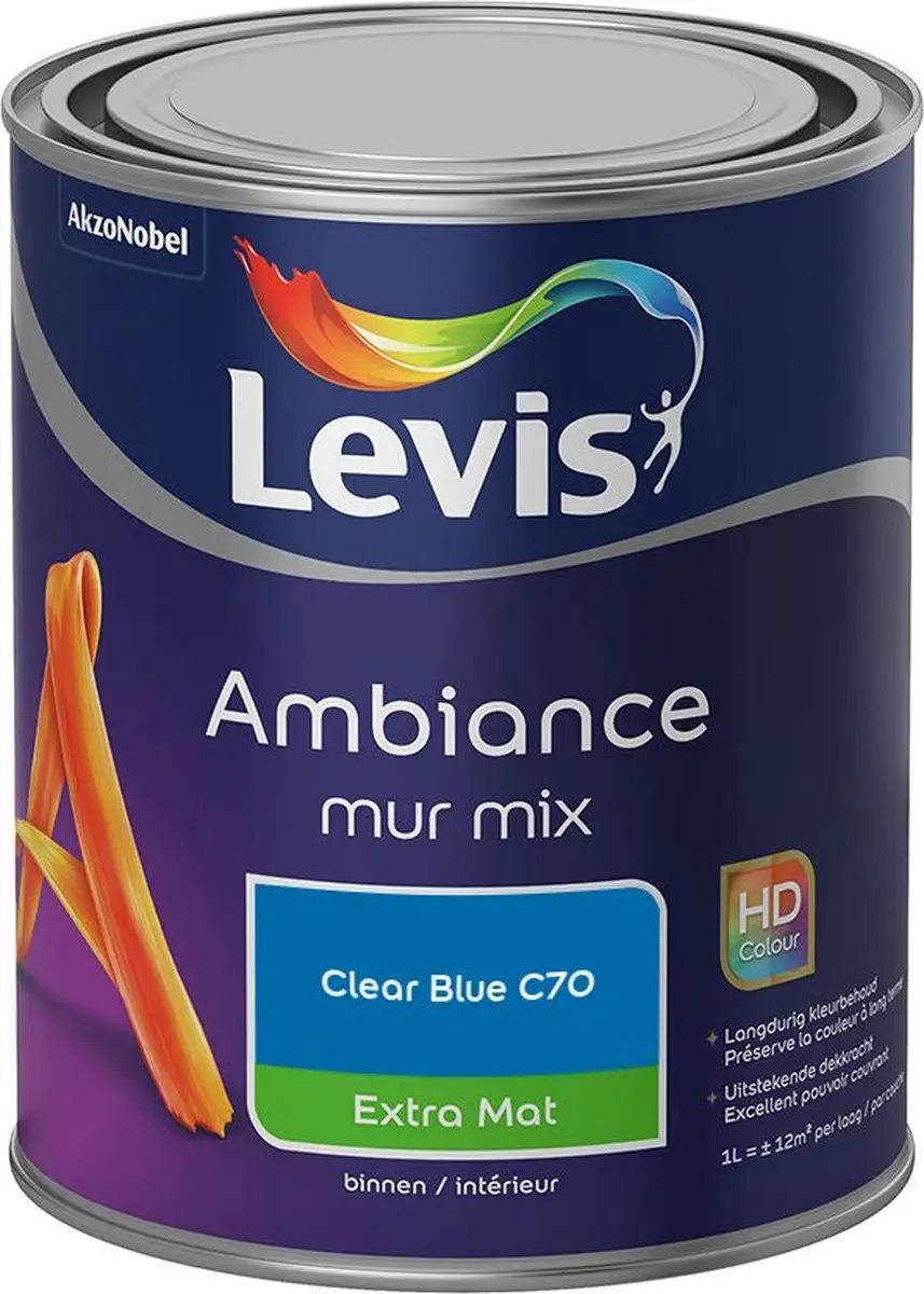 Levi's Ambiance Mur Extra Mat Mix Clear Blue C70 Mengverf 1L