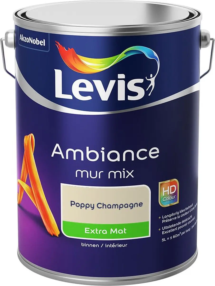 Levi's Ambiance Mur Extra Mat Mix Poppy Champagne Mengverf 5L