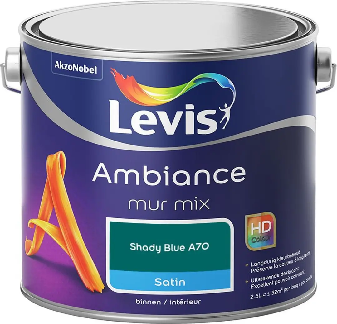 Levi's Ambiance Mur Satin Mix Shady Blue A70 Mengverf 2,5L