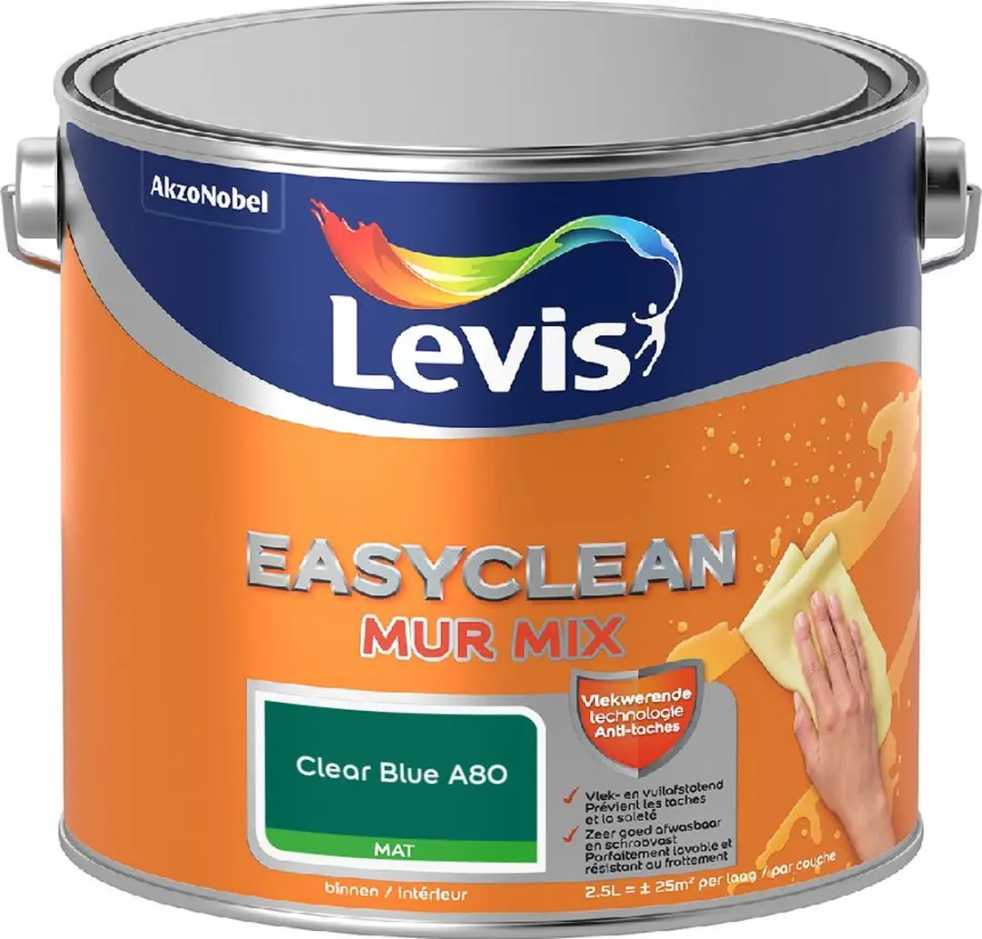 Levi's Easyclean Mur Mat Mix Clear Blue A80 Mengverf 2,5L
