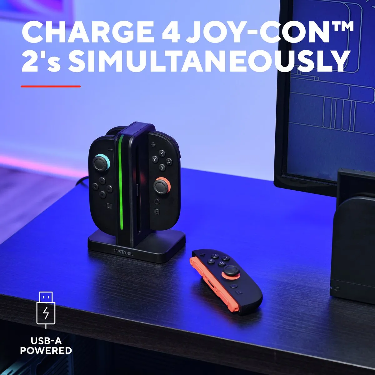 Trust GXT 1256 Laaddock Joy-Con - 4 Stuks - Zwart - afbeelding 6 van 6