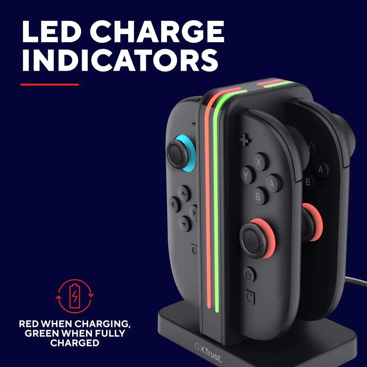 Trust GXT 1256 Laaddock Joy-Con - 4 Stuks - Zwart