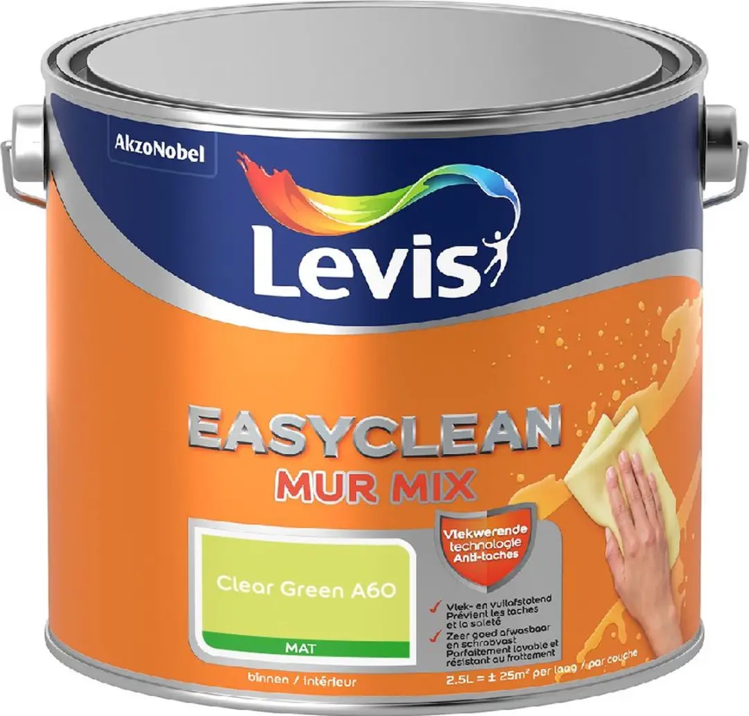 Levi's Easyclean Mur Mat Mix Clear Green A60 Mengverf 2,5L