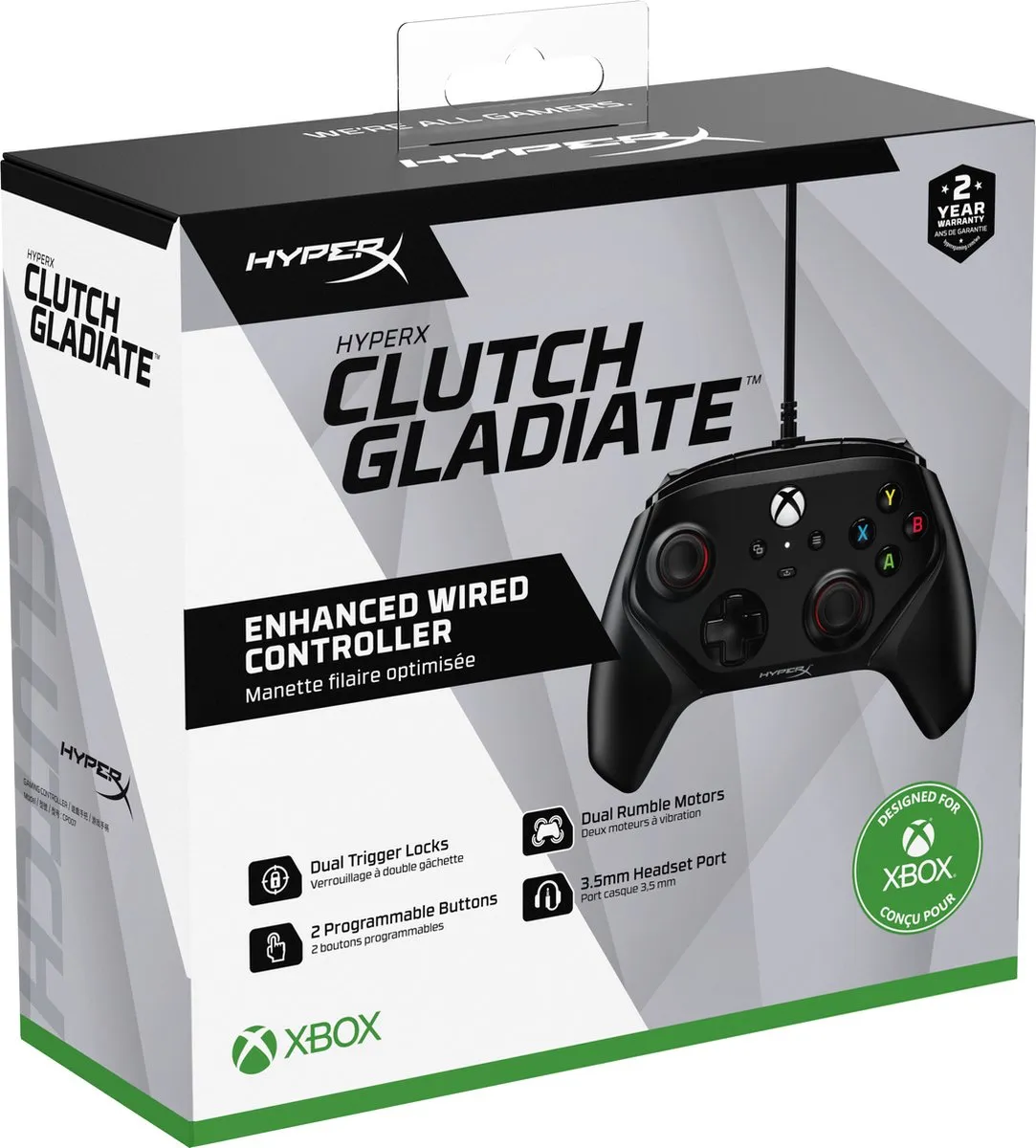 HyperX Clutch Gladiate Xbox Gamepad 6L366AA - Zwart - afbeelding 6 van 6