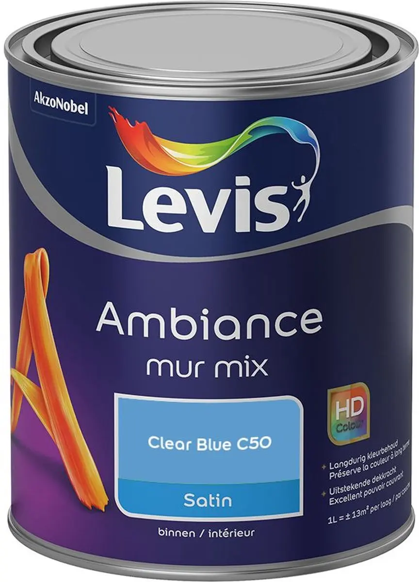 Levi's Ambiance Mur Satin Mix Clear Blue C50 Mengverf 1L