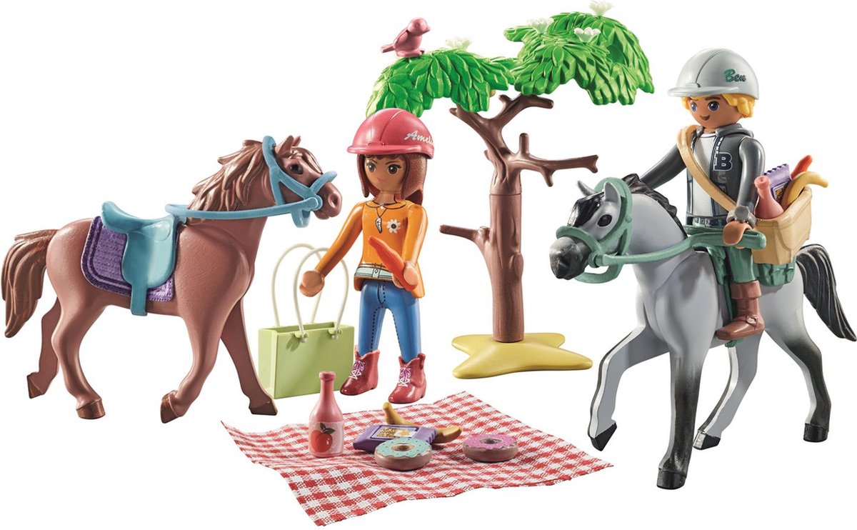 PLAYMOBIL Starter Pack Paardrijden naar het strand met Amelia en Ben - 71470
