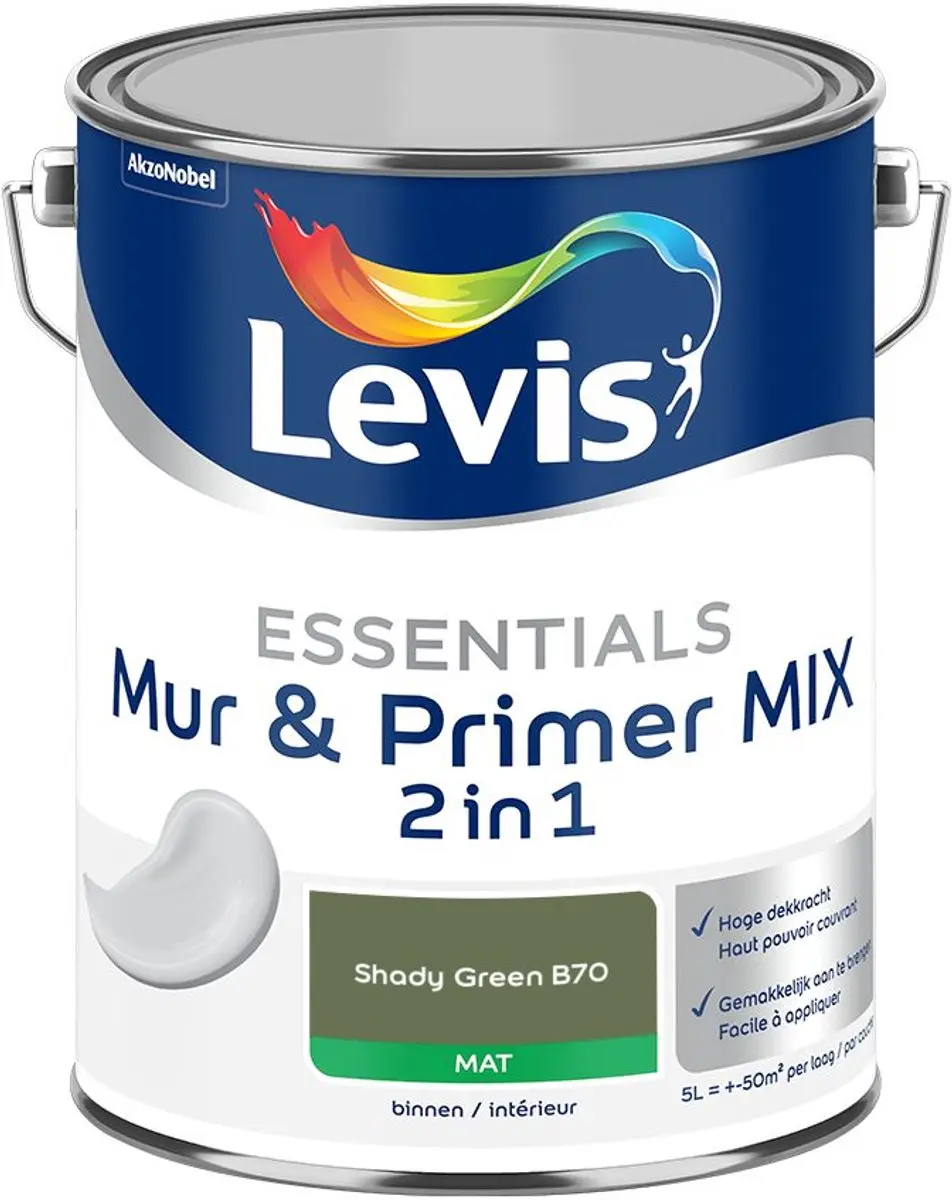 Levi's Essentials Mur & Primer Mix Shady Green B70 Mengverf 5L