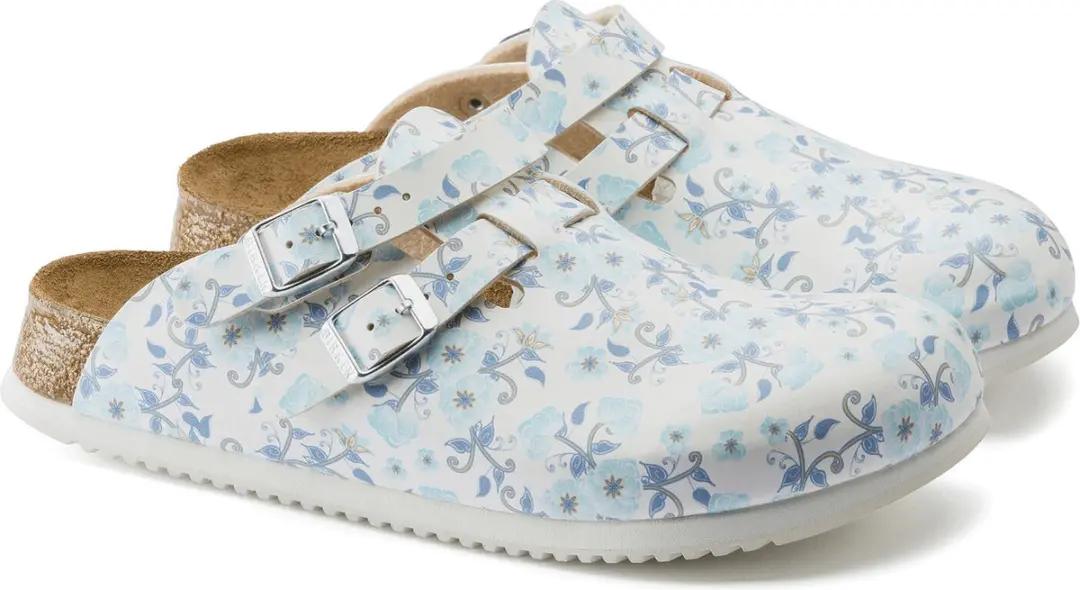 Birkenstock Kay SL Dames Werkklompen Blooming Roses - Blauw - Maat 35