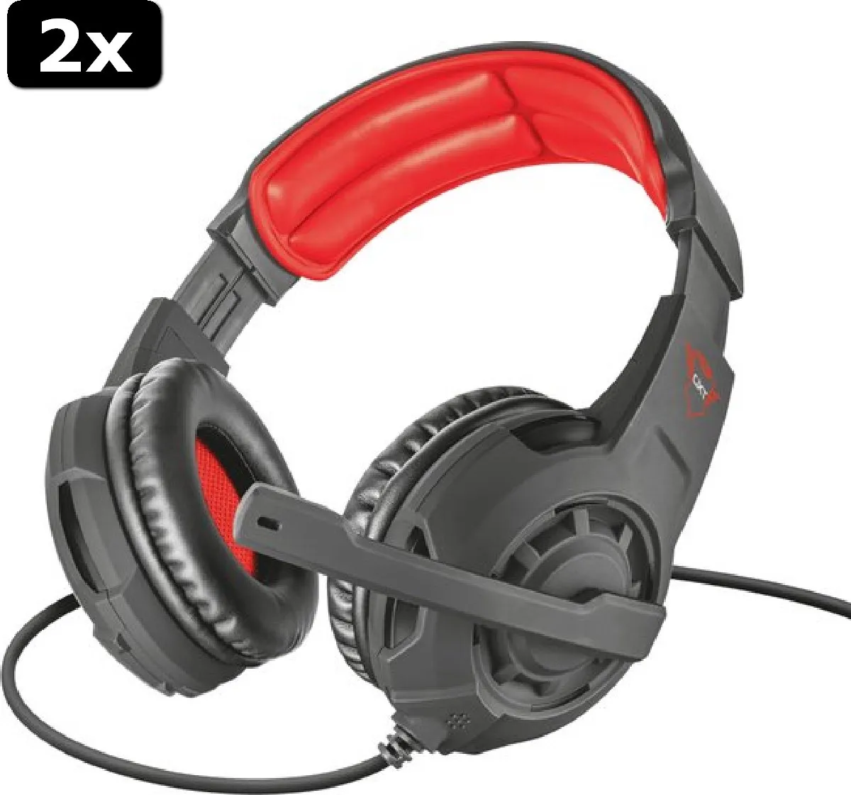 Trust GXT 310 Radius Gaming Headset - 2x - Zwart/Rood