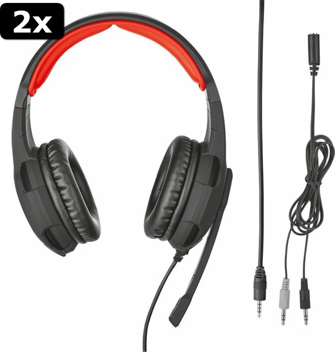 Trust GXT 310 Radius Gaming Headset - 2x - Zwart/Rood