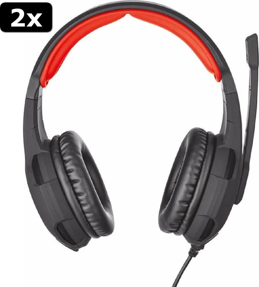 Trust GXT 310 Radius Gaming Headset - 2x - Zwart/Rood