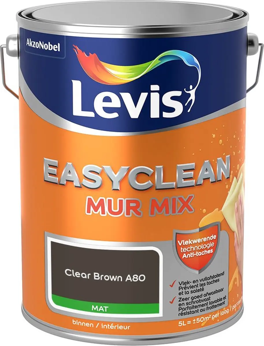 Levi's Easyclean Mur Mat Mix Clear Brown A80 Mengverf 5L