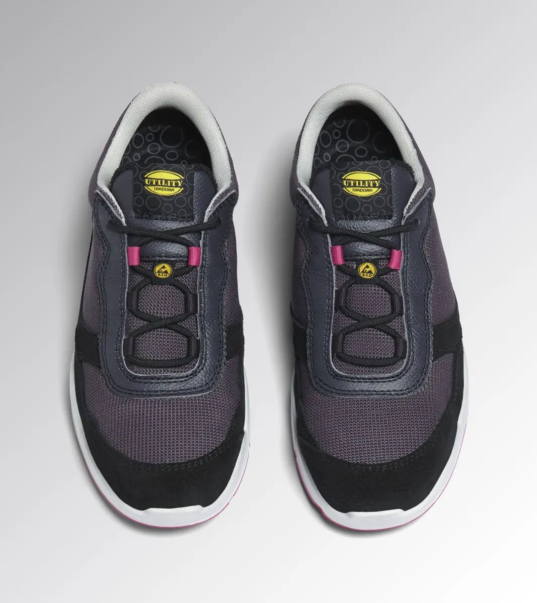 Diadora Athena Text Low S1PL - Werkschoenen 41 - Nine Iron/Raspberry