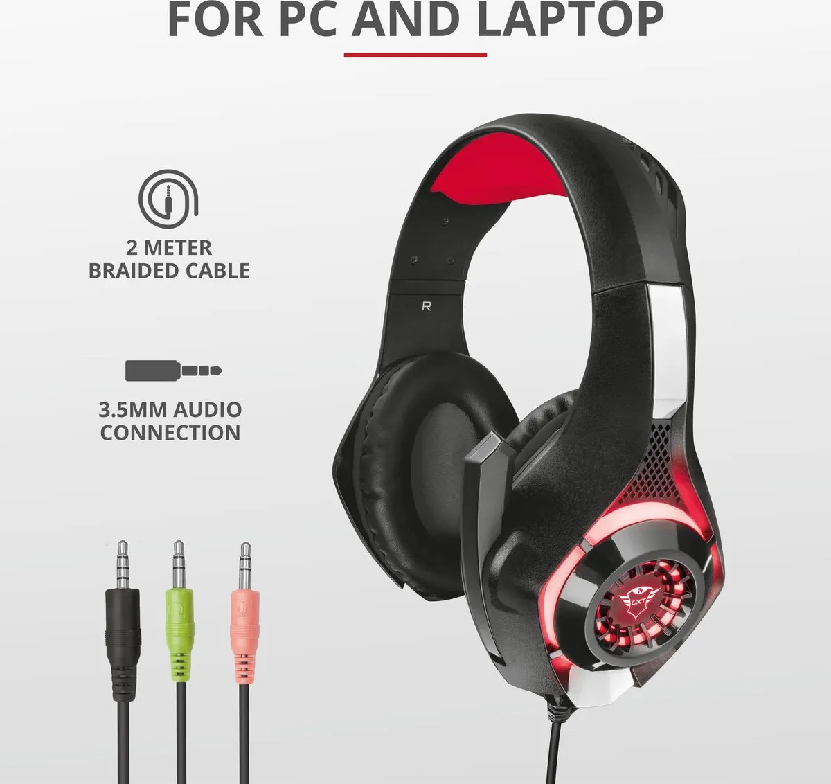 Trust Nero GXT 313 Gaming Headset - 40mm - Zwart