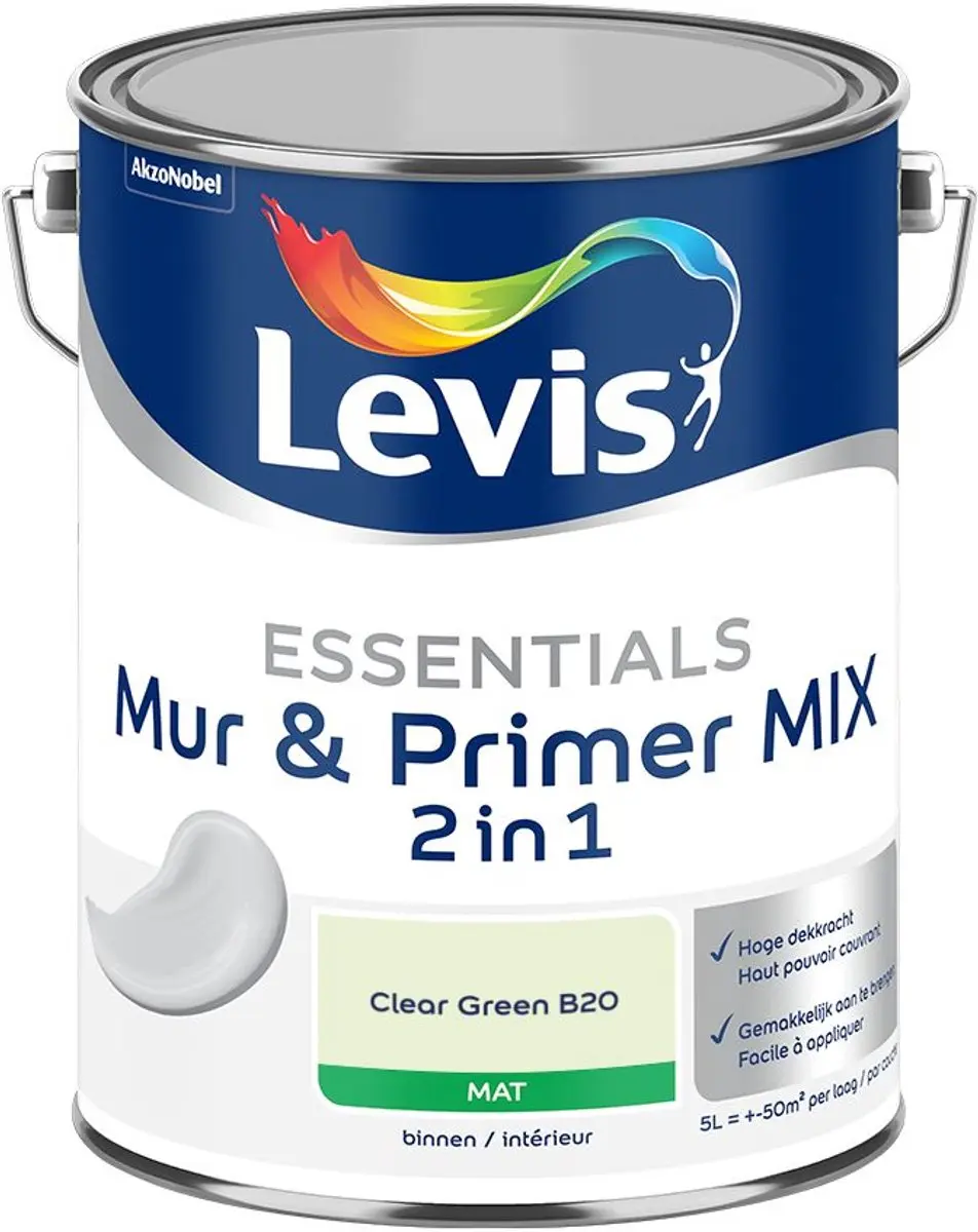 Levi's Essentials Mur & Primer Mix Clear Green B20 Mengverf 5L