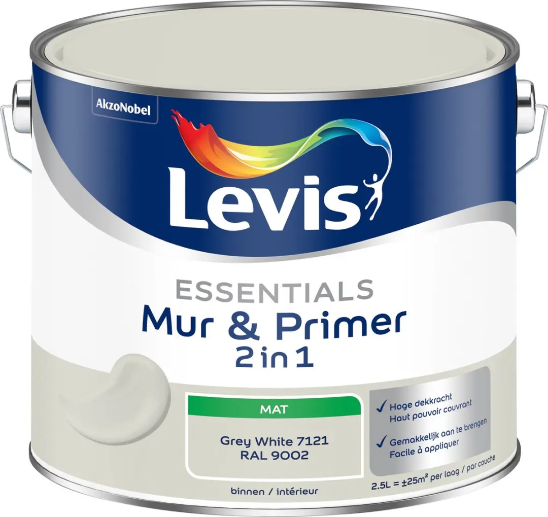 Levi's Essentials Mur & Primer Grey White 2,5L