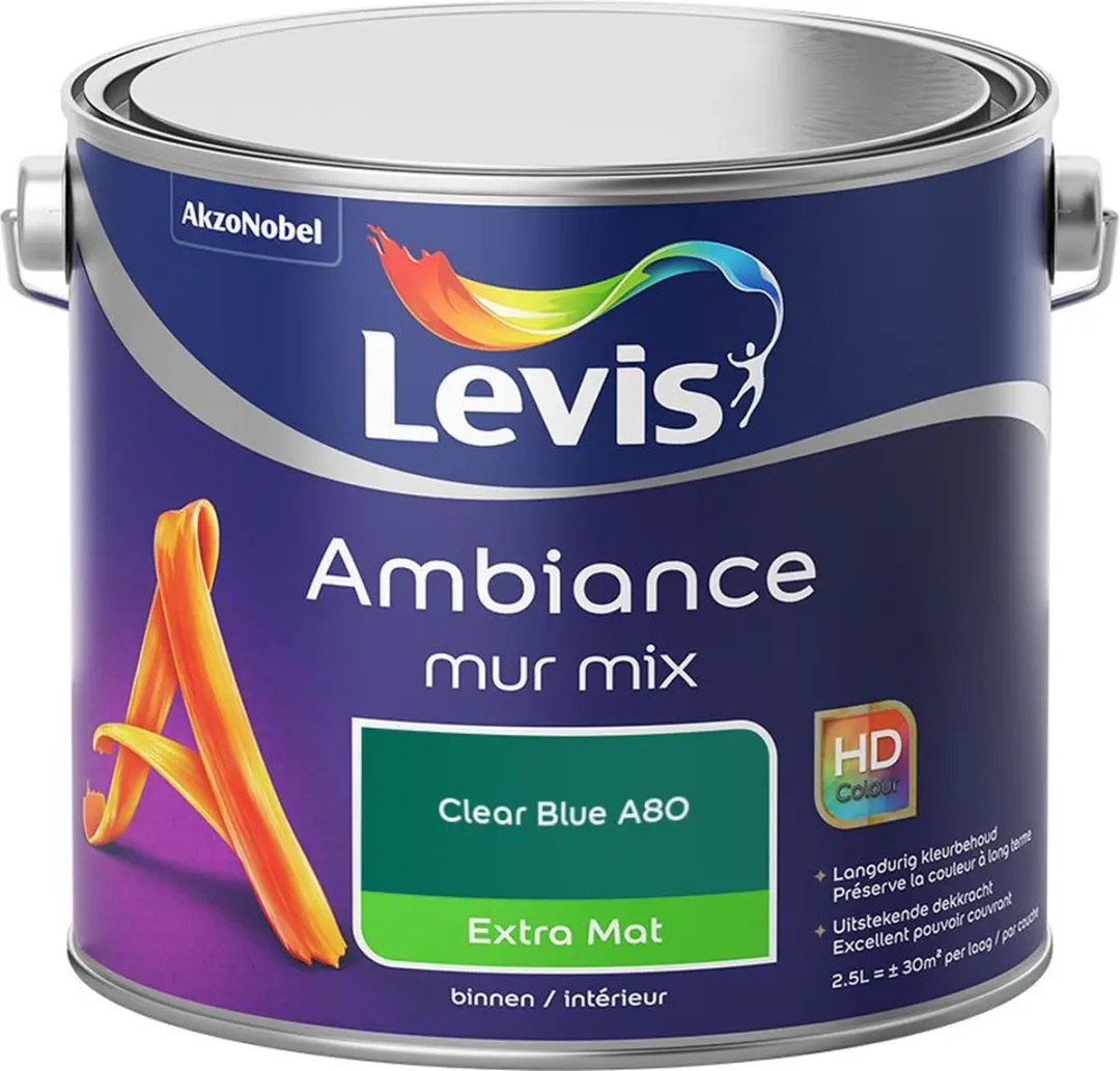 Levi's Ambiance Mur Extra Mat Mix Clear Blue A80 Mengverf 2,5L