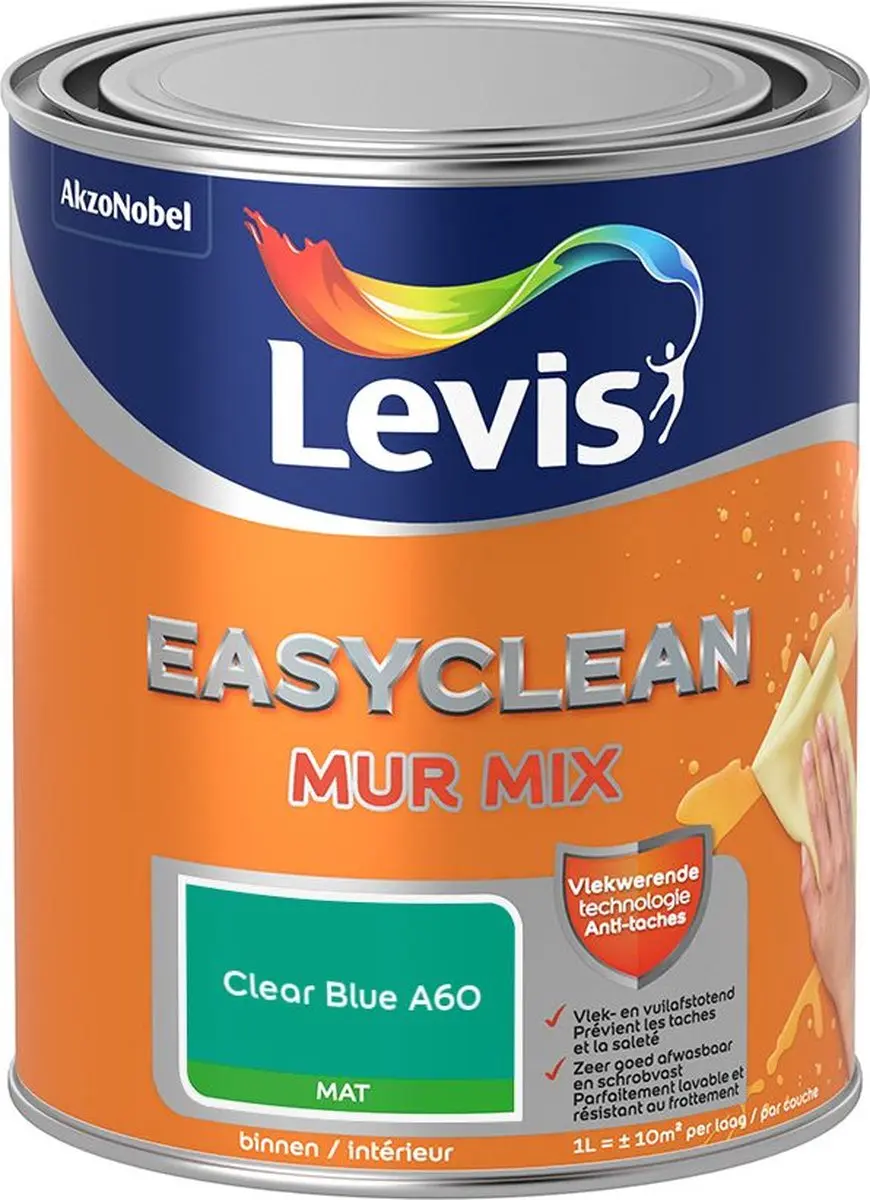 Levi's Easyclean Mur Mat Mix Clear Blue A60 Mengverf 1L