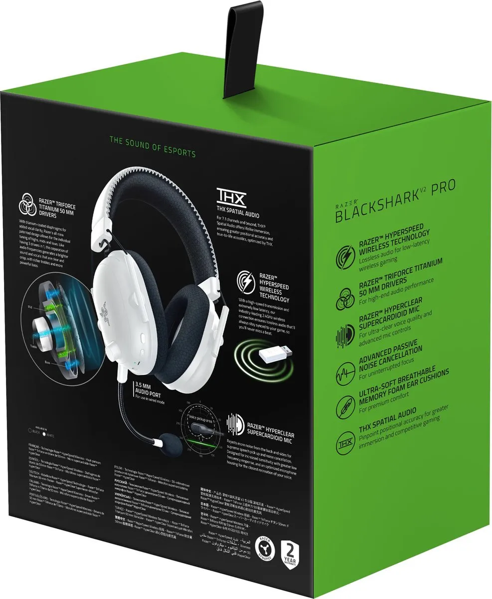 Razer Blackshark V2 Pro Headset RZ04-03220300-R3M1 - Wit - afbeelding 6 van 6
