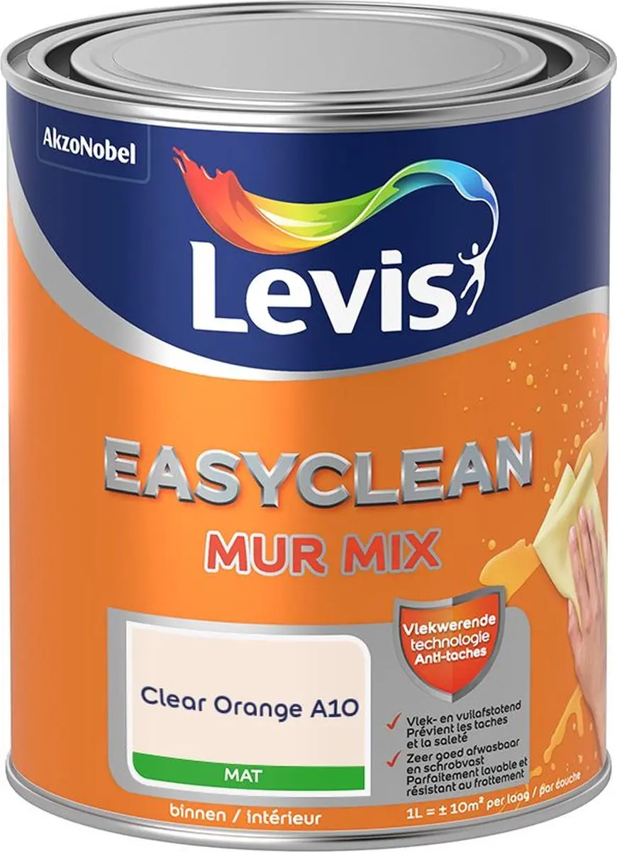 Levi's Easyclean Mur Mat Mix Clear Orange A10 Mengverf 1L
