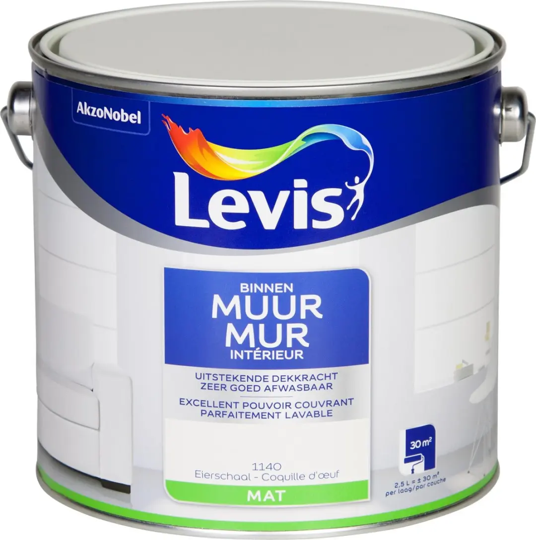 Levi's Muurverf Eierschaal 2,5L - Beton/Steen
