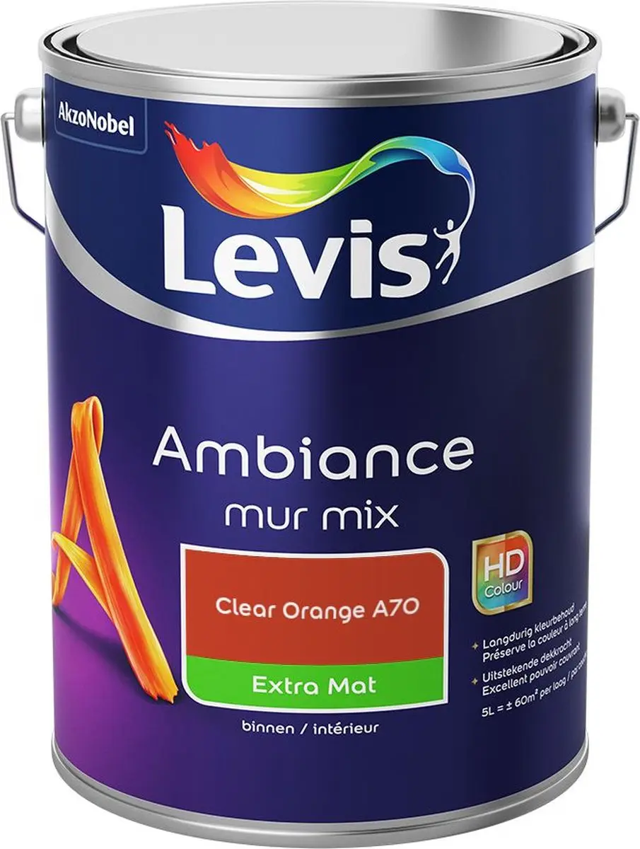 Levi's Ambiance Mur Extra Mat Mix Clear Orange A70 Mengverf 5L