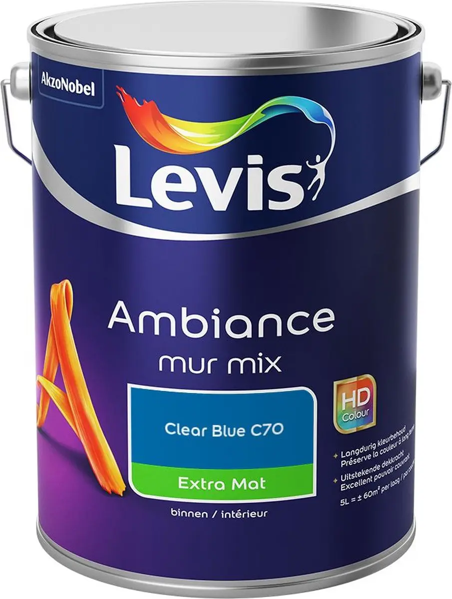 Levi's Ambiance Mur Extra Mat Mix Clear Blue C70 Mengverf 5L