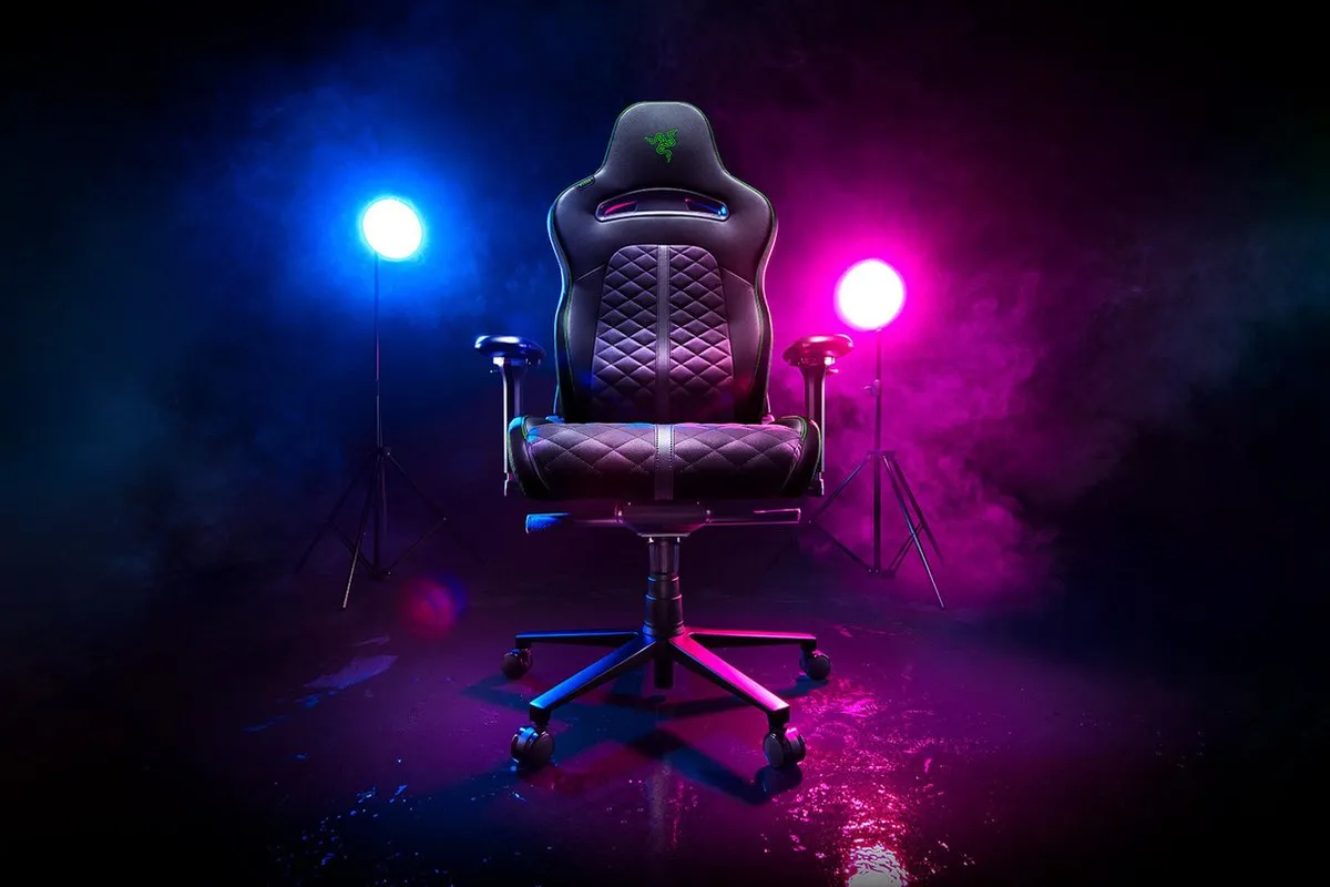 Razer Enki RZ38-03720100-R3G1 Gaming Stoel - Rugsteun & Schouderbogen - Zwart/Groen