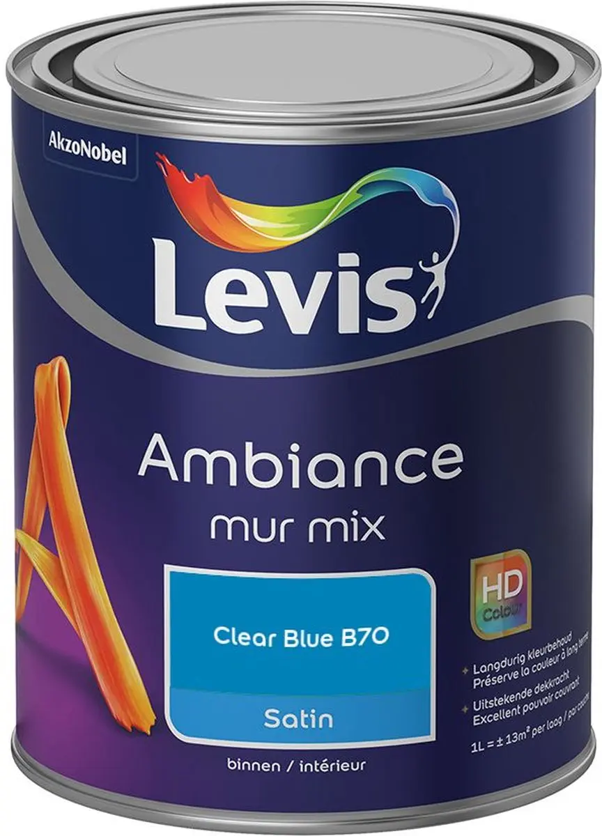Levi's Ambiance Mur Satin Mix Clear Blue B70 Mengverf 1L