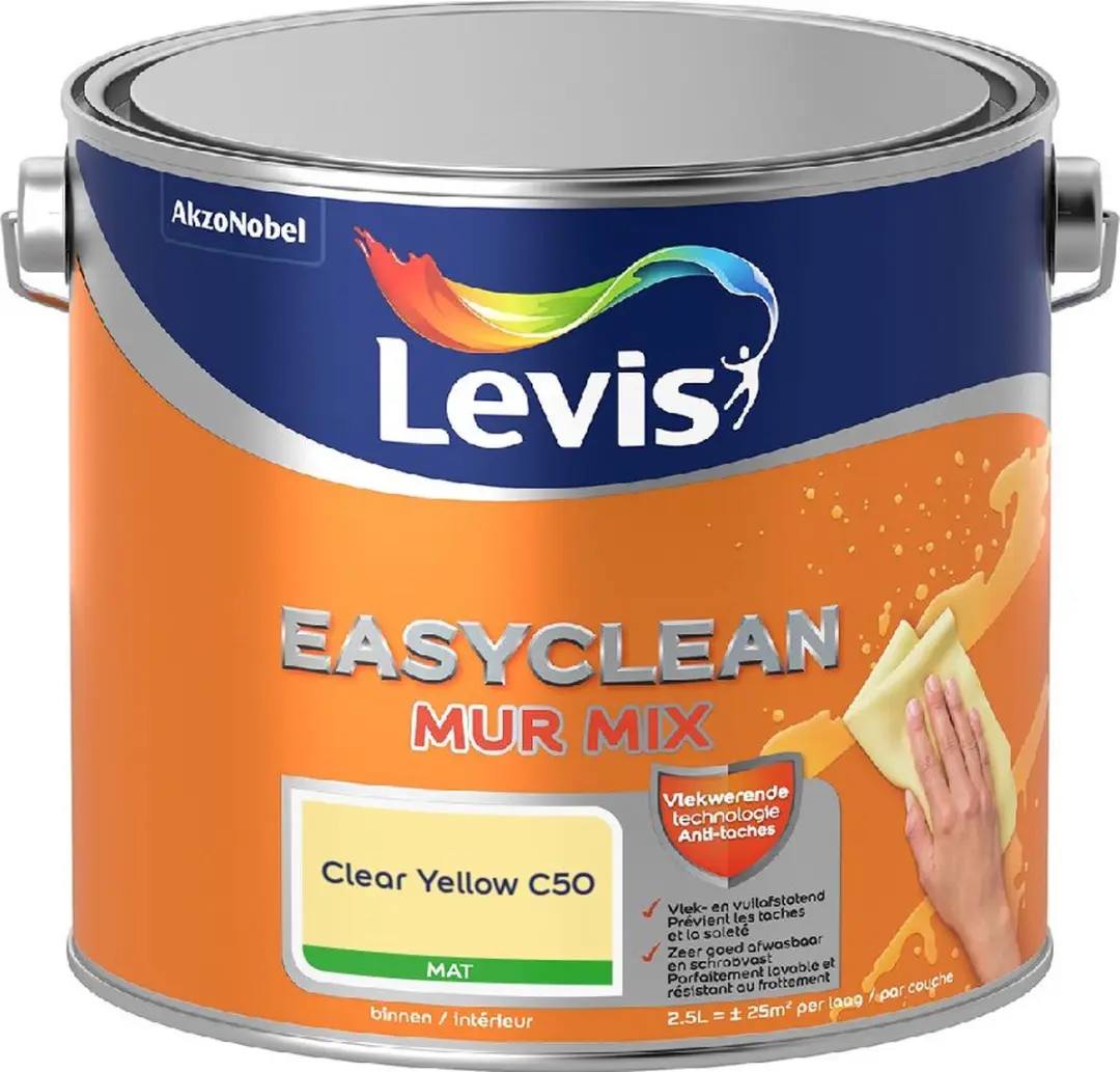 Levi's Easyclean Mur Mat Mix Clear Yellow C50 Mengverf 2,5L