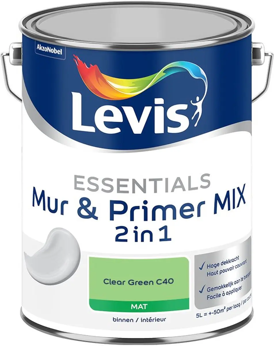 Levi's Essentials Mur & Primer Mix Clear Green C40 Mengverf 5L