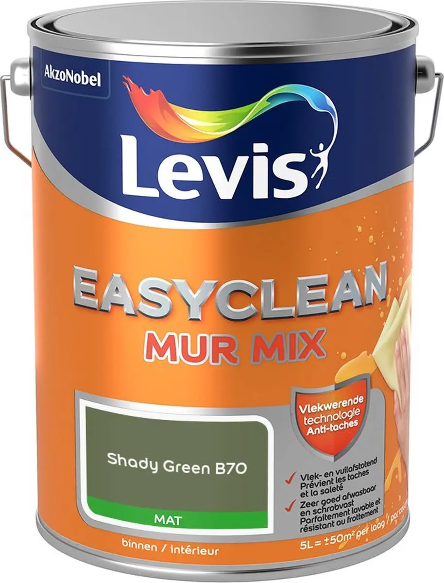 Levi's Easyclean Mur Mat Mix Shady Green B70 Mengverf 5L