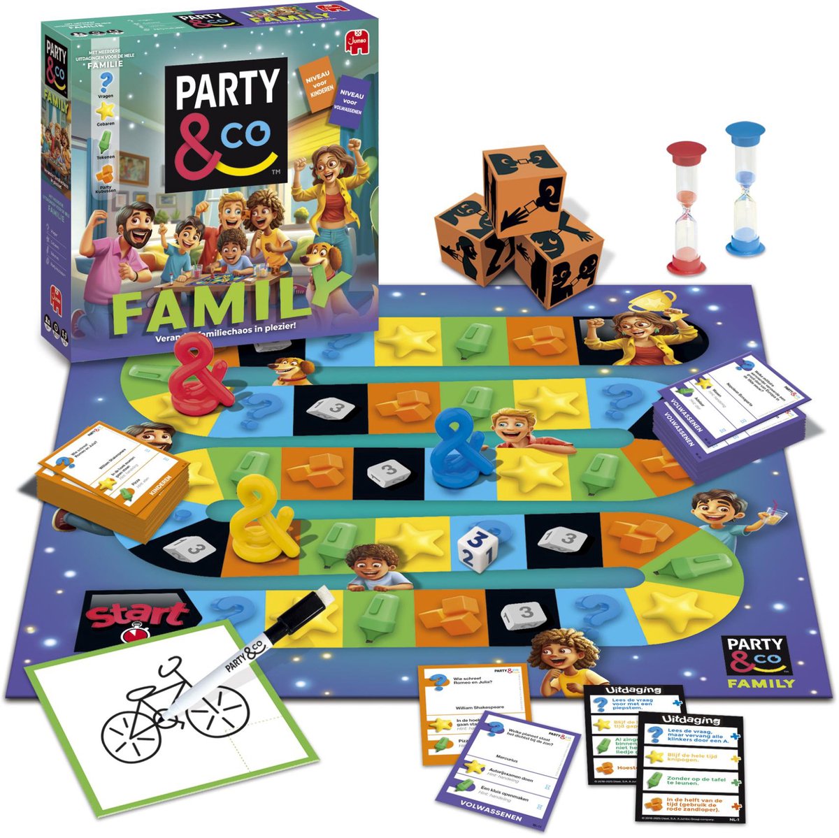 Party & Co. - Family - Bordspel voor families - Vanaf 8 jaar - Partyspel - Actiespel