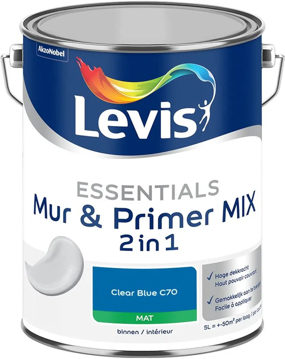 Levi's Essentials Mur & Primer Mix Clear Blue C70 Mengverf 5L