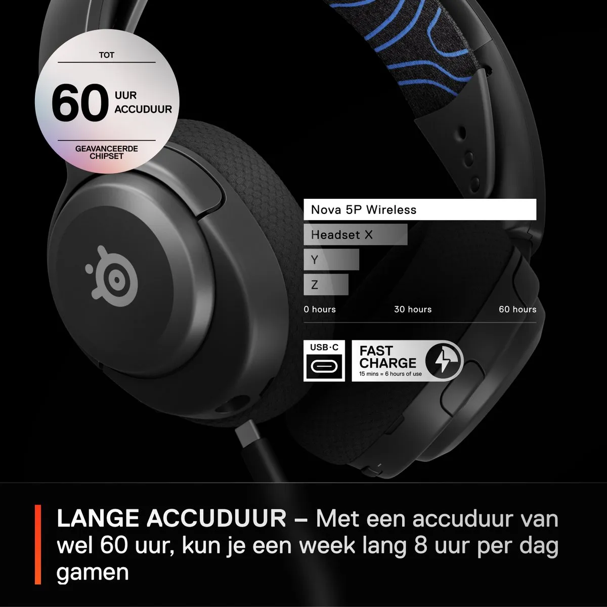 SteelSeries Arctis Nova 5P Wireless - Draadloze Gaming Headset