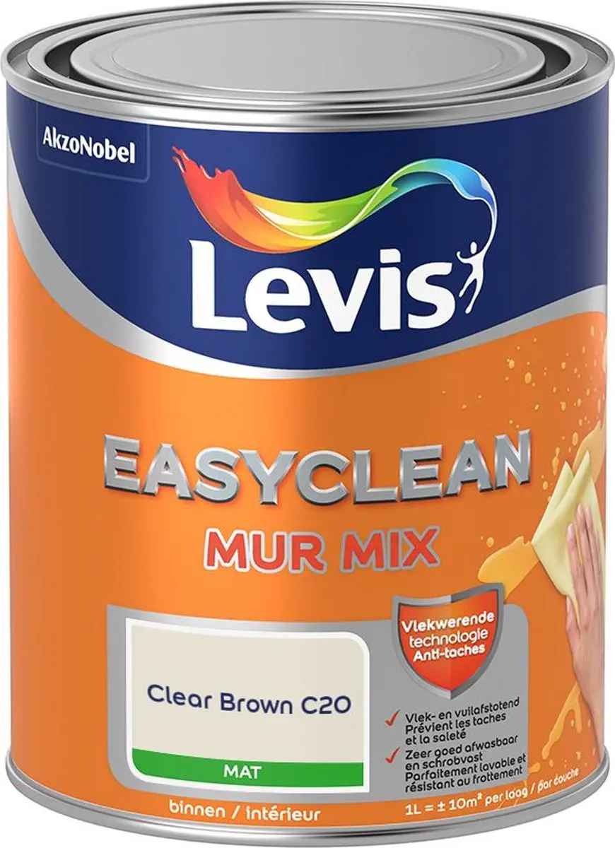 Levi's Easyclean Mur Mat Mix Clear Brown C20 Mengverf 1L