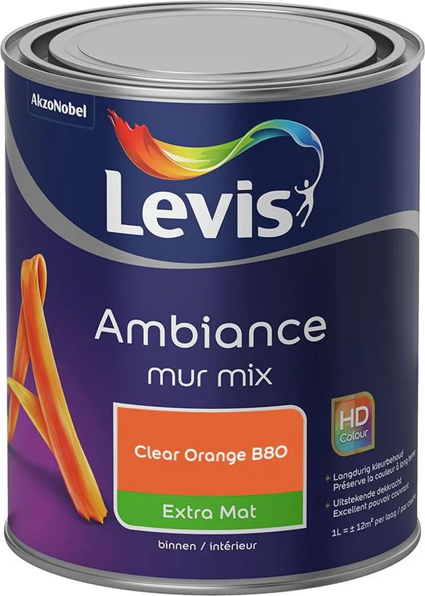 Levi's Ambiance Mur Extra Mat Mix Clear Orange B80 Mengverf 1L