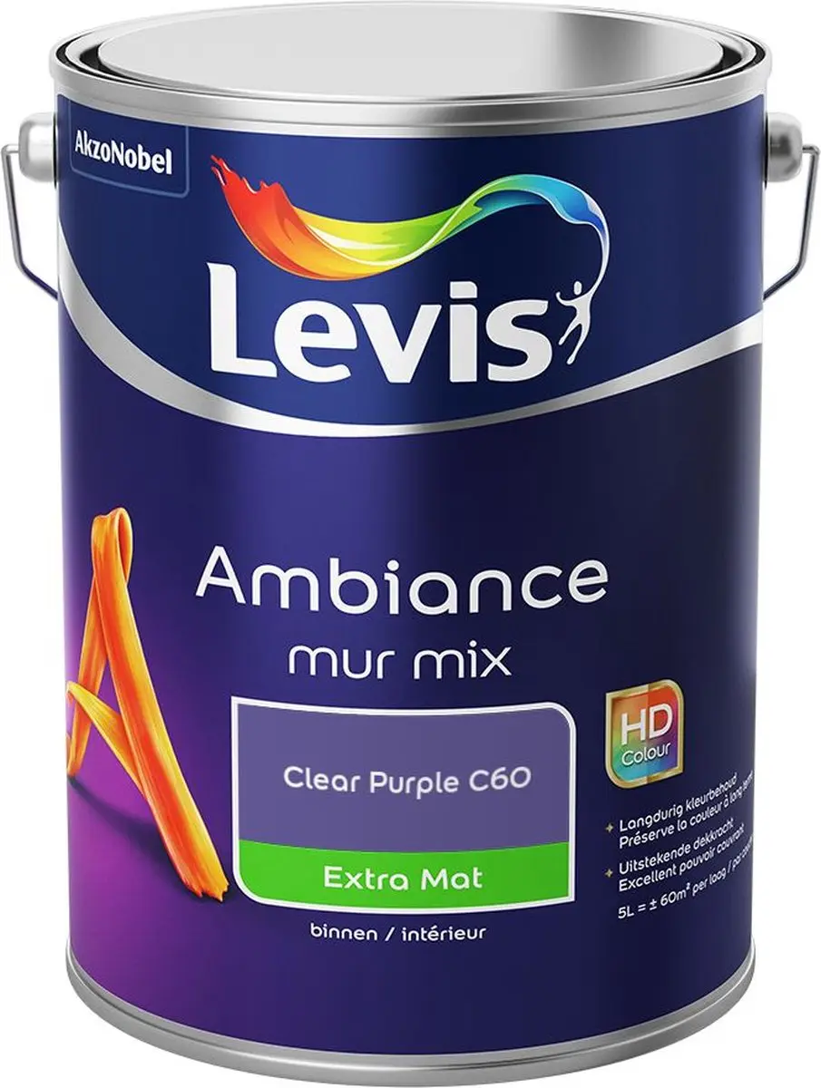 Levi's Ambiance Mur Extra Mat Mix Clear Purple C60 Mengverf 5L