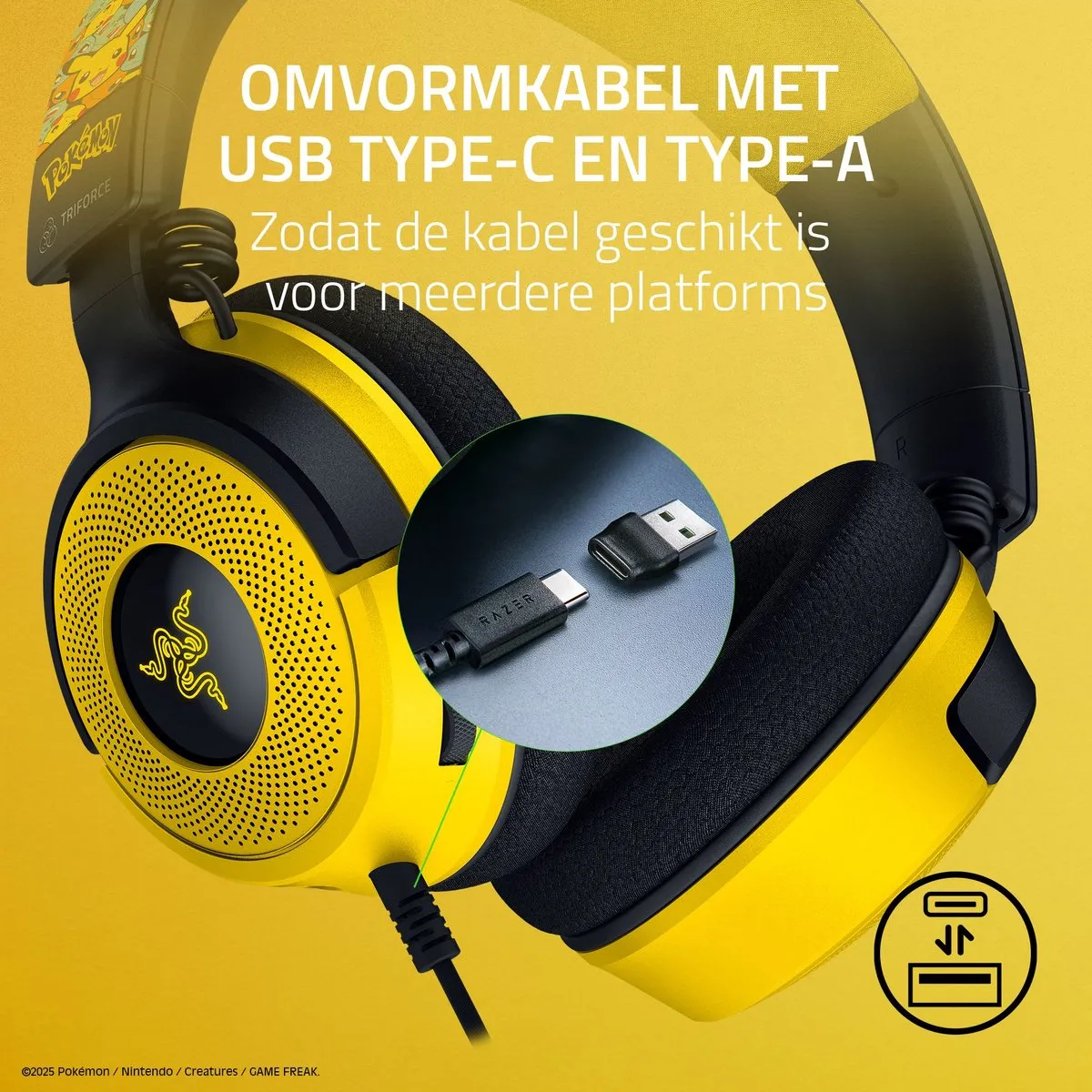 Razer Kraken V4 X RZ04-05180300-R3M1 Gaming Headset - Pokémon Kanto Starters