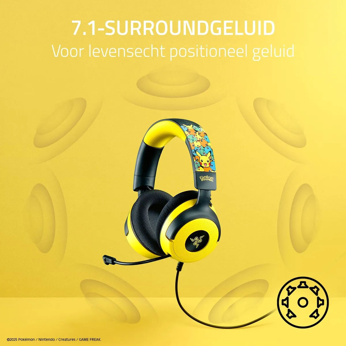 Razer Kraken V4 X RZ04-05180300-R3M1 Gaming Headset - Pokémon Kanto Starters