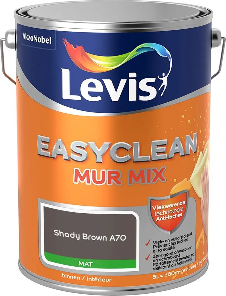 Levi's Easyclean Mur Mat Mix Shady Brown A70 Mengverf 5L