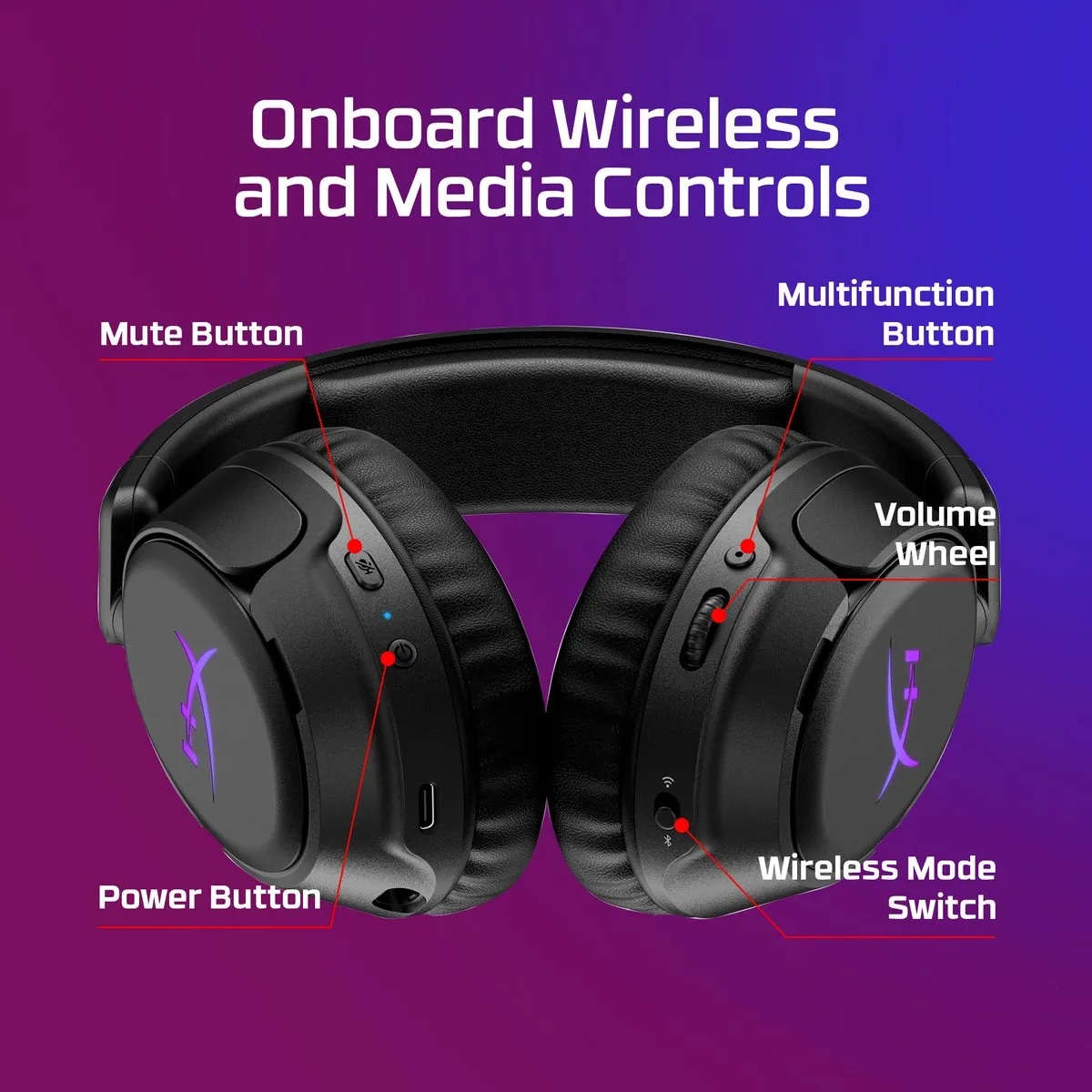 HyperX Cloud Flight 2 B5VC4AA Draadloze Gaming Headset - 100u batterij - Zwart