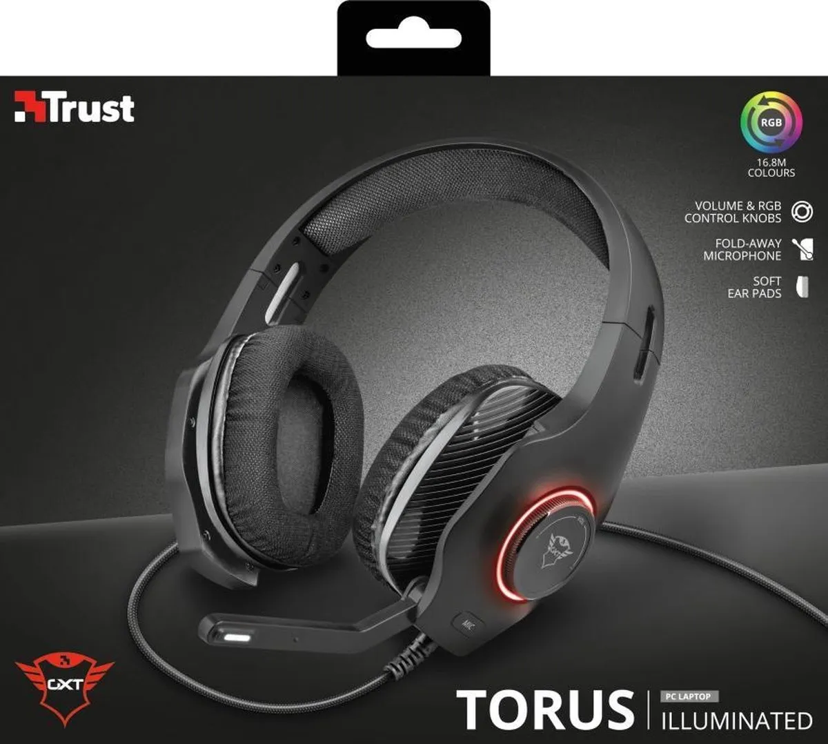 Trust GXT455 Torus Gaming Headset - RGB - 50mm - Zwart - afbeelding 6 van 6
