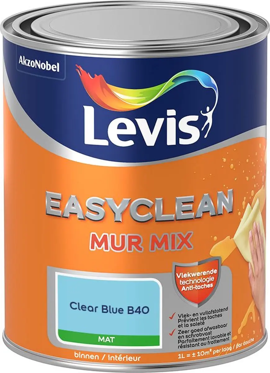 Levi's Easyclean Mur Mat Mix Clear Blue B40 Mengverf 1L